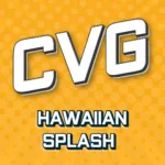 "CVG Hawaiian Splash" Words on a yellow background.