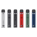 6 caliburn G3 vapes showing off the sleek colour range.