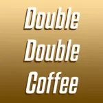 Double Double Coffee with brown background