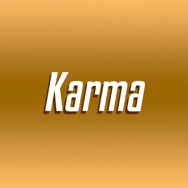 Karma on brownish yellow background