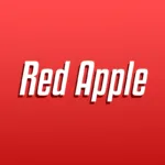 Red Apple over red background