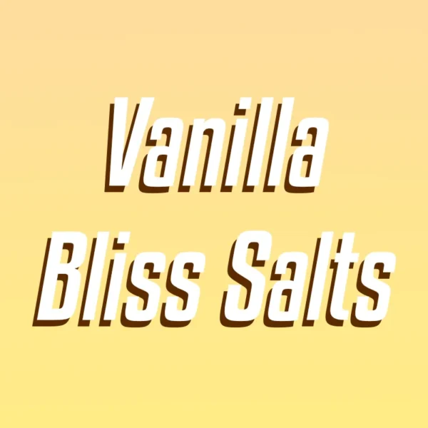 text vanilla bliss salts with yellow background