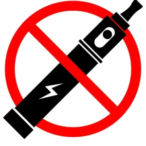 Vape flavour ban symbol.