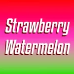 Strawberry Watermelon over coloured background